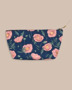 Discount Southern Tide Floral Travel Pouch Navy