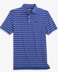 Shop Southern Tide Florida Gators Brrr°®-Eeze Desmond Stripe Polo University Blue