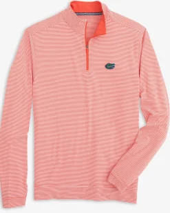Hot Southern Tide Florida Gators Cruiser Micro-Stripe Heather Quarter Zip