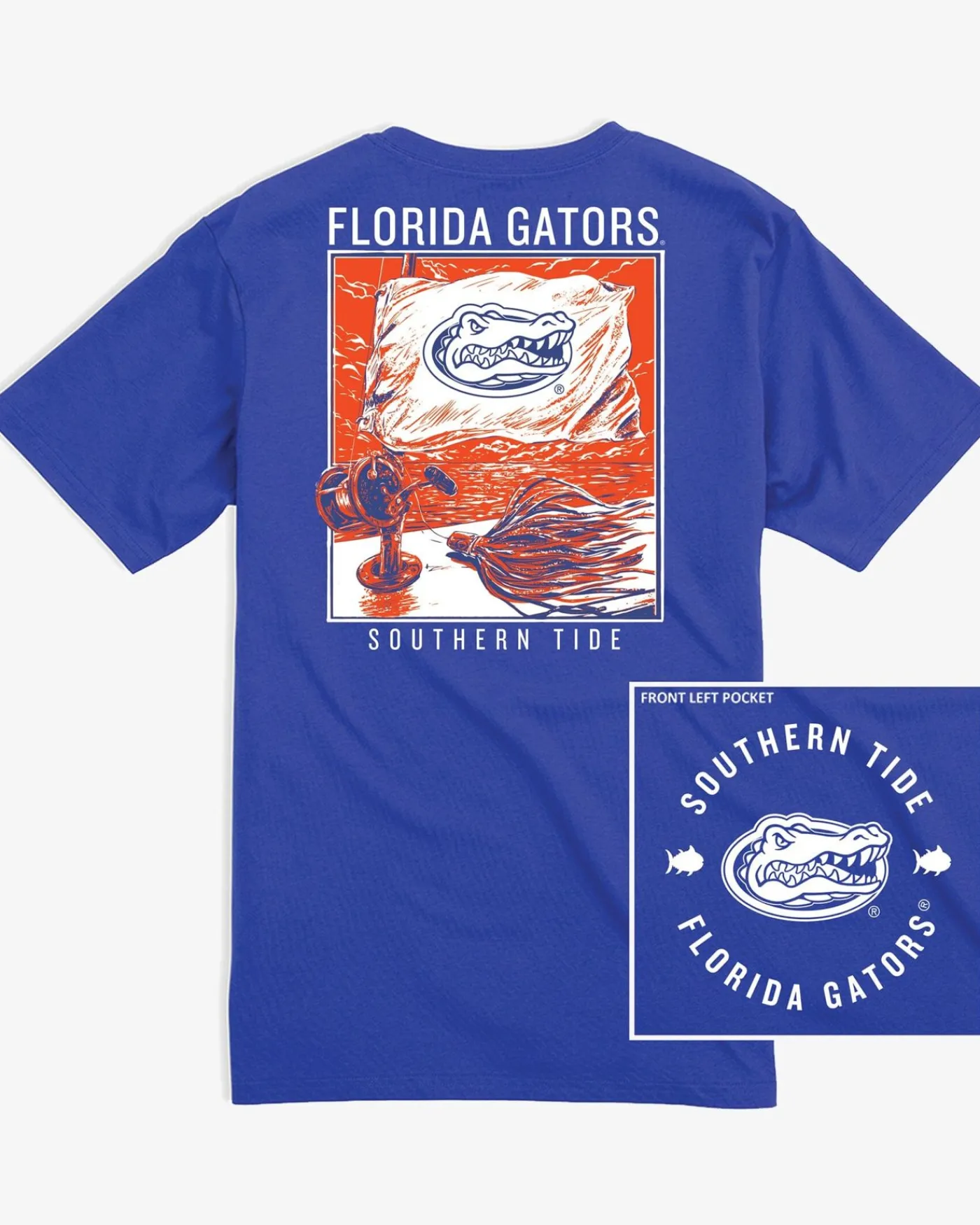 Hot Southern Tide Florida Gators Fishing Flag T-Shirt