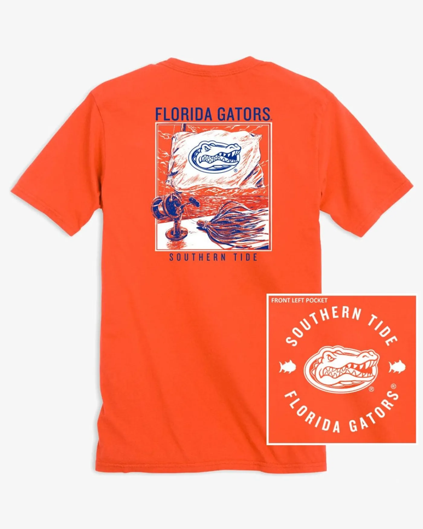 Hot Southern Tide Florida Gators Fishing Flag T-Shirt