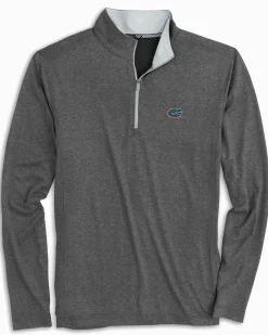 New Southern Tide Florida Gators Flanker Quarter Zip Pullover Heather Polarized Grey