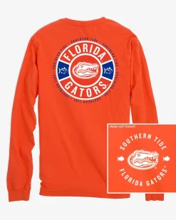 Fashion Southern Tide Florida Gators Ring Badge T-Shirt Endzone Orange