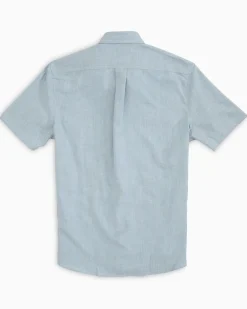 Outlet Southern Tide Florida Gators Short Sleeve Button Down Dock Shirt Seagull Grey