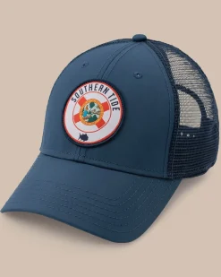 Fashion Southern Tide Florida Patch Performance Trucker Hat Seven Seas Blue