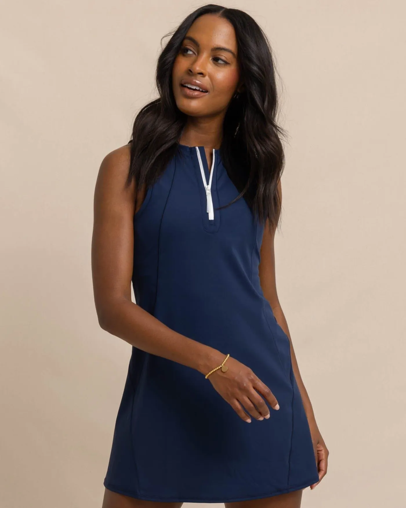 New Southern Tide Frances Zip Front Performance Dress