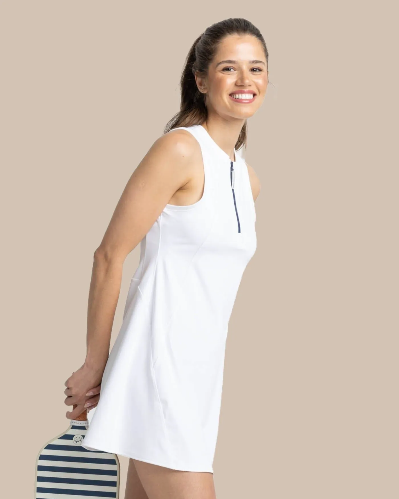 New Southern Tide Frances Zip Front Performance Dress