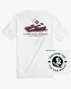 Best Southern Tide Fsu Seminoles Cornhole T-Shirt Classic White