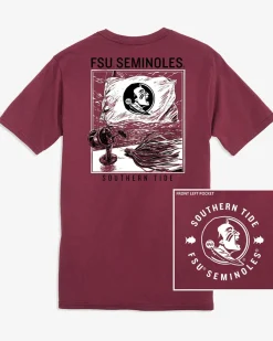 Shop Southern Tide Fsu Seminoles Fishing Flag T-Shirt Chianti