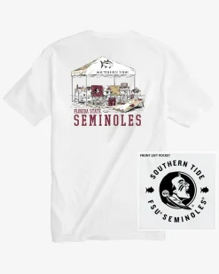 Clearance Southern Tide Fsu Seminoles Tailgate Time T-Shirt Classic White