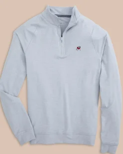 Discount Southern Tide Georgia Bulldogs Cruiser Heather Quarter Zip Pullover