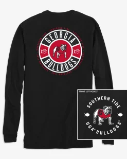 Cheap Southern Tide Georgia Bulldogs Ring Badge T-Shirt Black