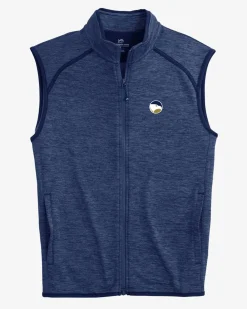 New Southern Tide Georgia Southern Eagles Baybrook Heather Vest Heather Navy