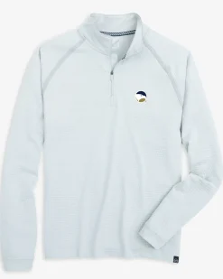 Outlet Southern Tide Georgia Southern Eagles Scuttle Heather Quarter Zip Heather Slate Grey