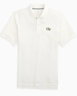 Shop Southern Tide Georgia Tech Yellow Jackets Skipjack Polo Classic White