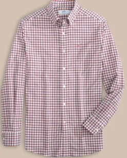 Best Southern Tide Hammond Intercoastal Gingham Sport Shirt Dusty Coral