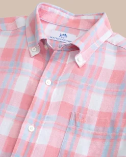 Fashion Southern Tide Headland Reedy Plaid Long Sleeve Sport Shirt