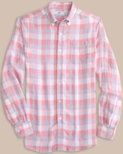 Fashion Southern Tide Headland Reedy Plaid Long Sleeve Sport Shirt