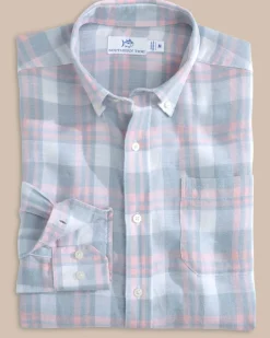 Fashion Southern Tide Headland Reedy Plaid Long Sleeve Sport Shirt