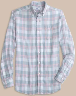 Fashion Southern Tide Headland Reedy Plaid Long Sleeve Sport Shirt