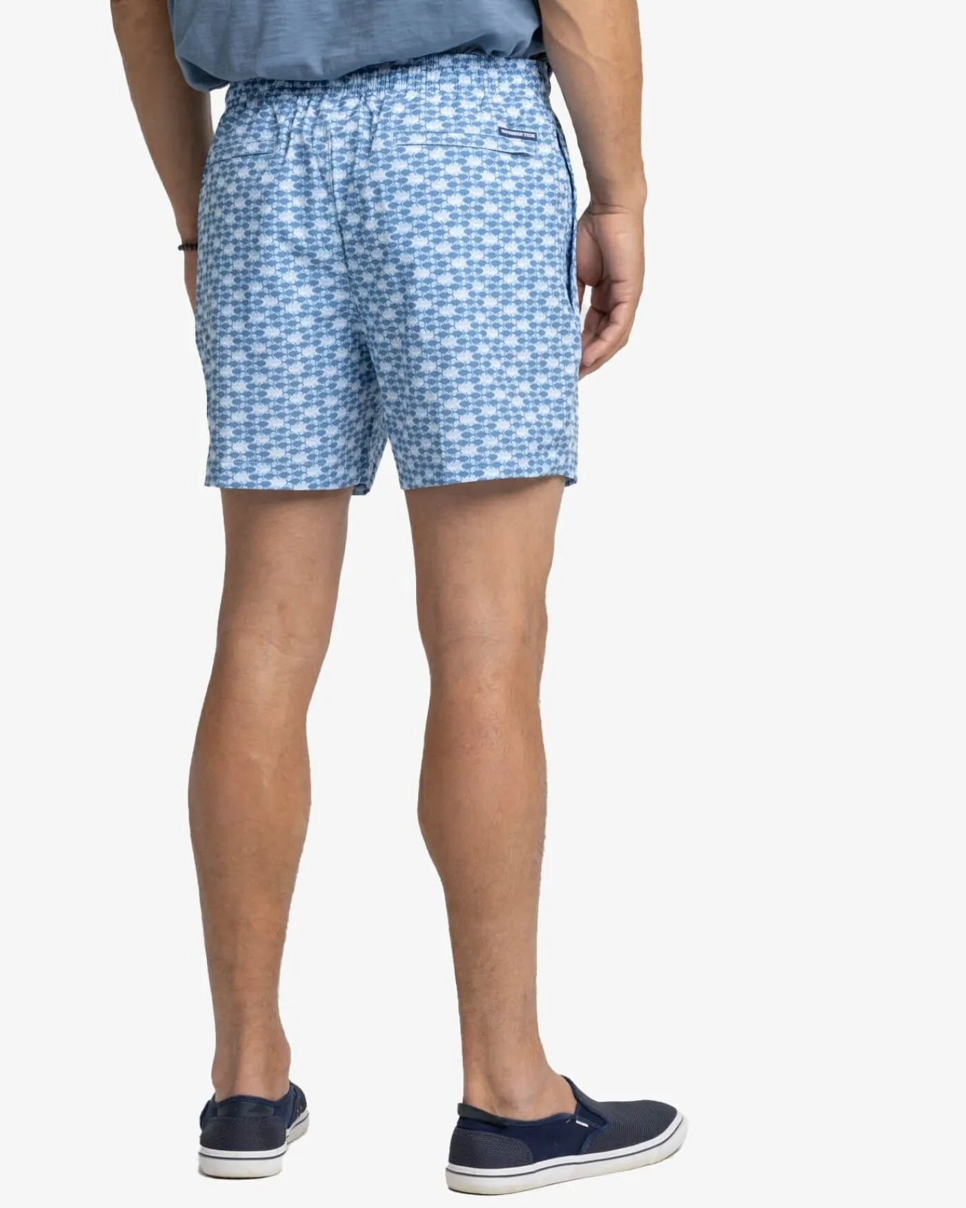 Best Sale Southern Tide Heather Skipping Jacks Swim Trunk Heather Clearwater Blue