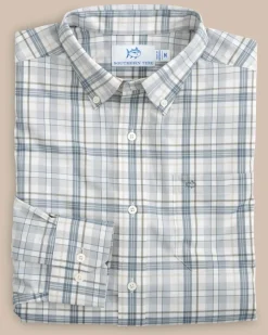 Outlet Southern Tide Highsmith Plaid Sport Shirt Platinum Grey