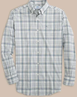 Outlet Southern Tide Highsmith Plaid Sport Shirt Platinum Grey