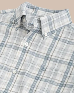 Outlet Southern Tide Highsmith Plaid Sport Shirt Platinum Grey
