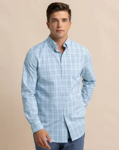 Best Southern Tide Intercoastal Primrose Plaid Long Sleeve Sport Shirt