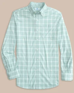 Best Southern Tide Intercoastal Primrose Plaid Long Sleeve Sport Shirt