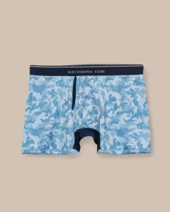 New Southern Tide Island Camo Boxer Brief Clearwater Blue