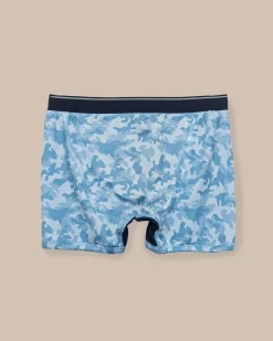 New Southern Tide Island Camo Boxer Brief Clearwater Blue
