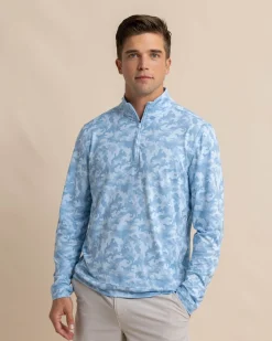 Flash Sale Southern Tide Island Camo Print Cruiser Quarter Zip