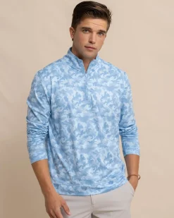 Flash Sale Southern Tide Island Camo Print Cruiser Quarter Zip