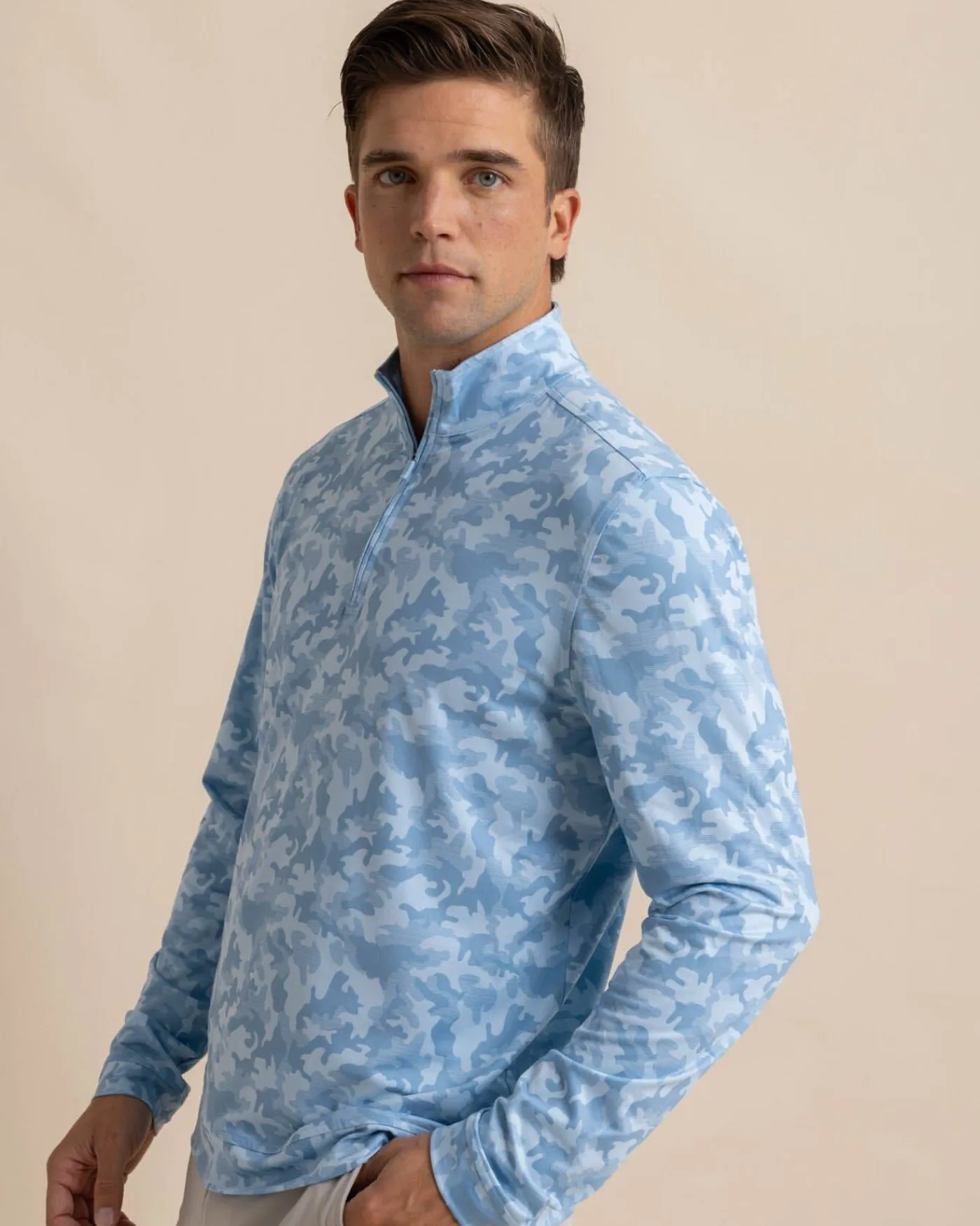 Flash Sale Southern Tide Island Camo Print Cruiser Quarter Zip