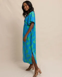 Fashion Southern Tide Journi Hour Of Flowers Caftan Swedish Blue