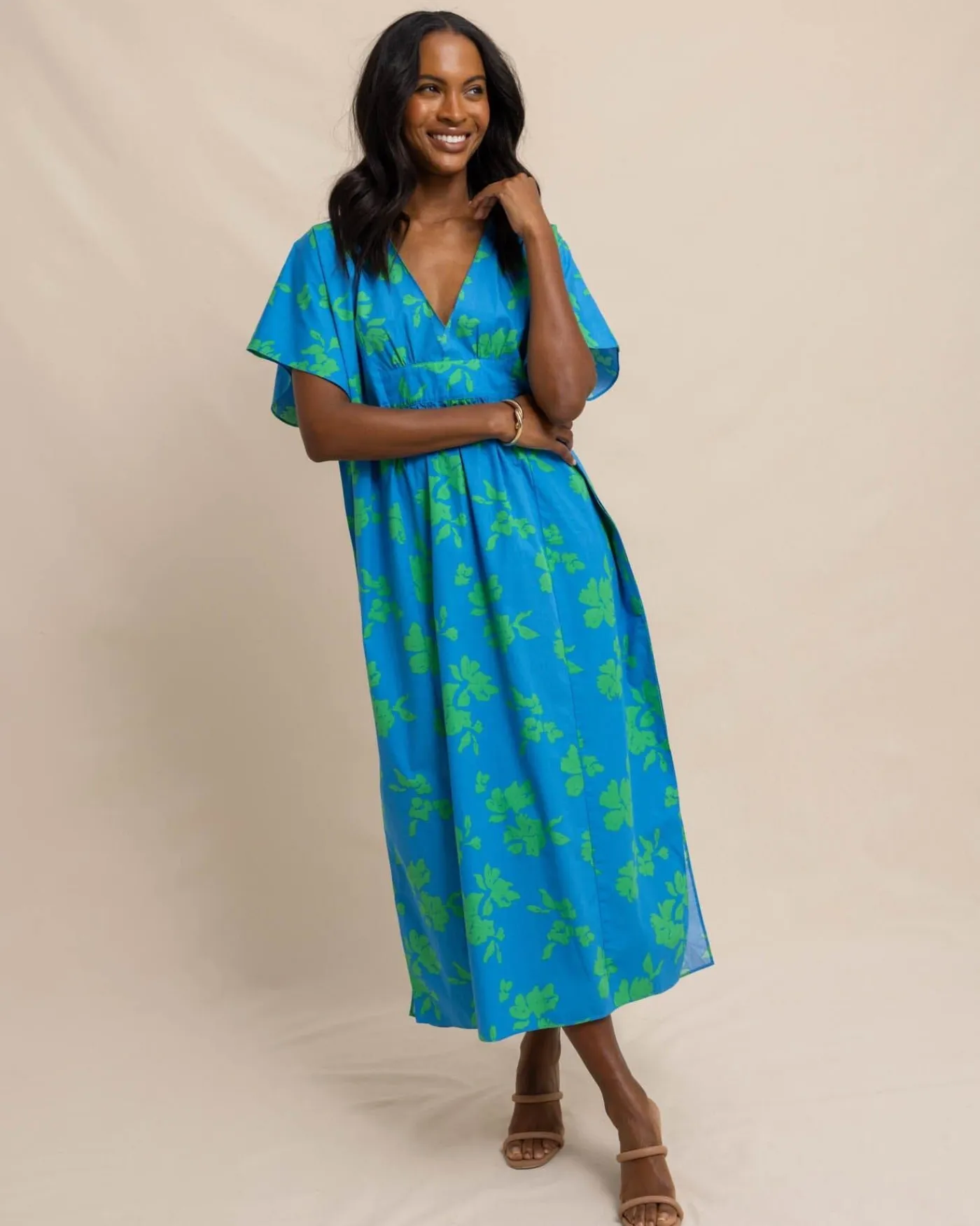 Fashion Southern Tide Journi Hour Of Flowers Caftan Swedish Blue