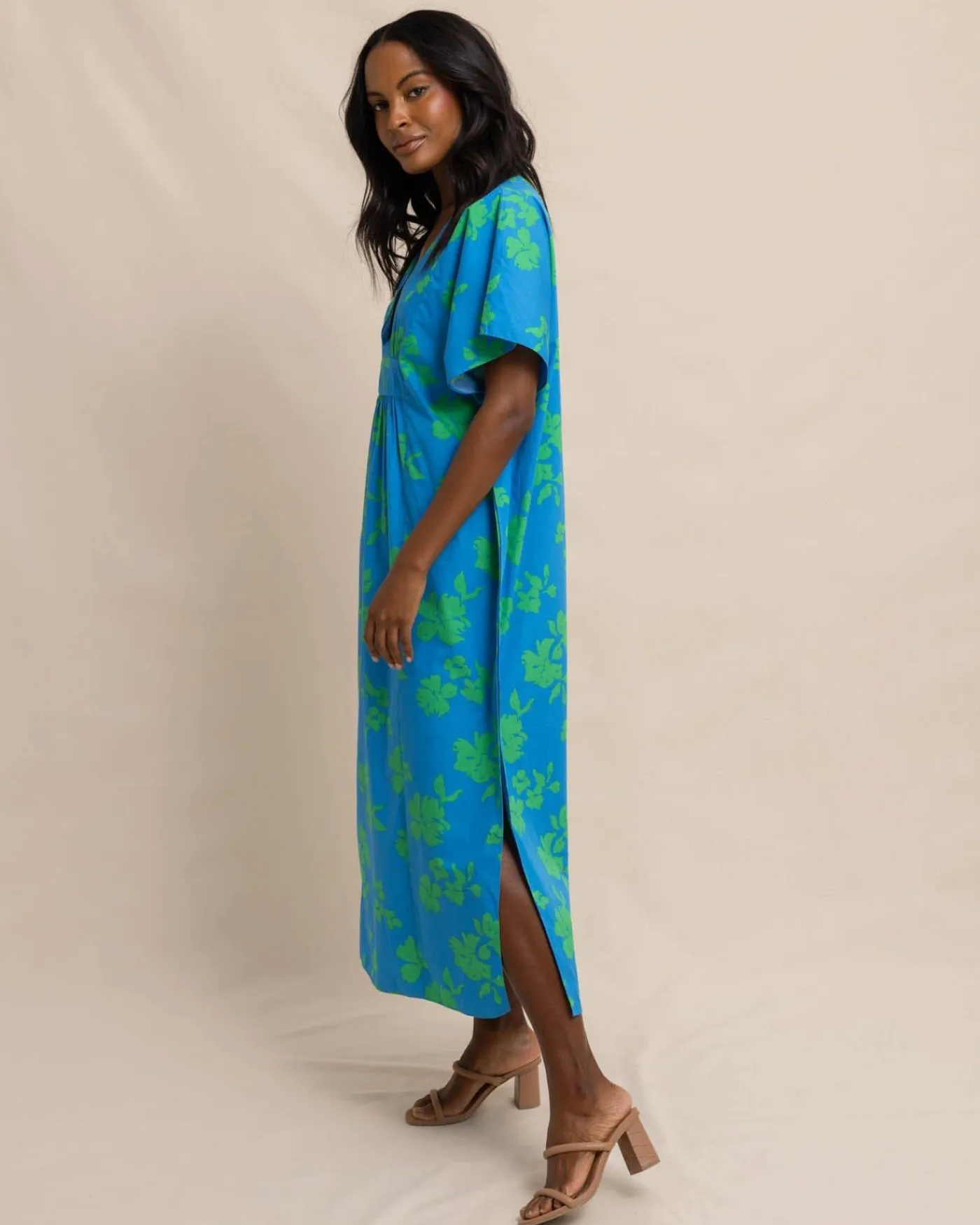 Fashion Southern Tide Journi Hour Of Flowers Caftan Swedish Blue