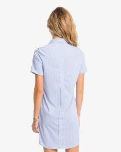 Clearance Southern Tide Kamryn Brrr°® Intercoastal Stripe Dress Cobalt Blue