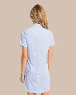 Clearance Southern Tide Kamryn Brrr°® Intercoastal Stripe Dress Cobalt Blue