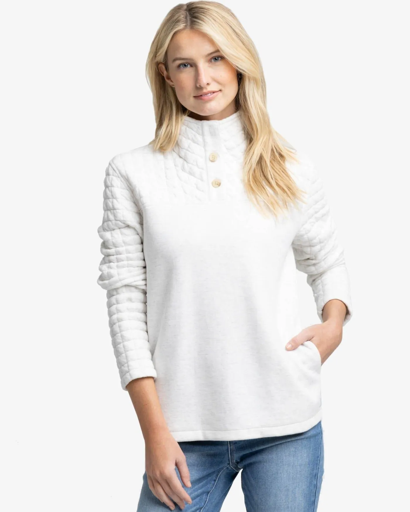 Store Southern Tide Kelsea Quilted Heather Pullover
