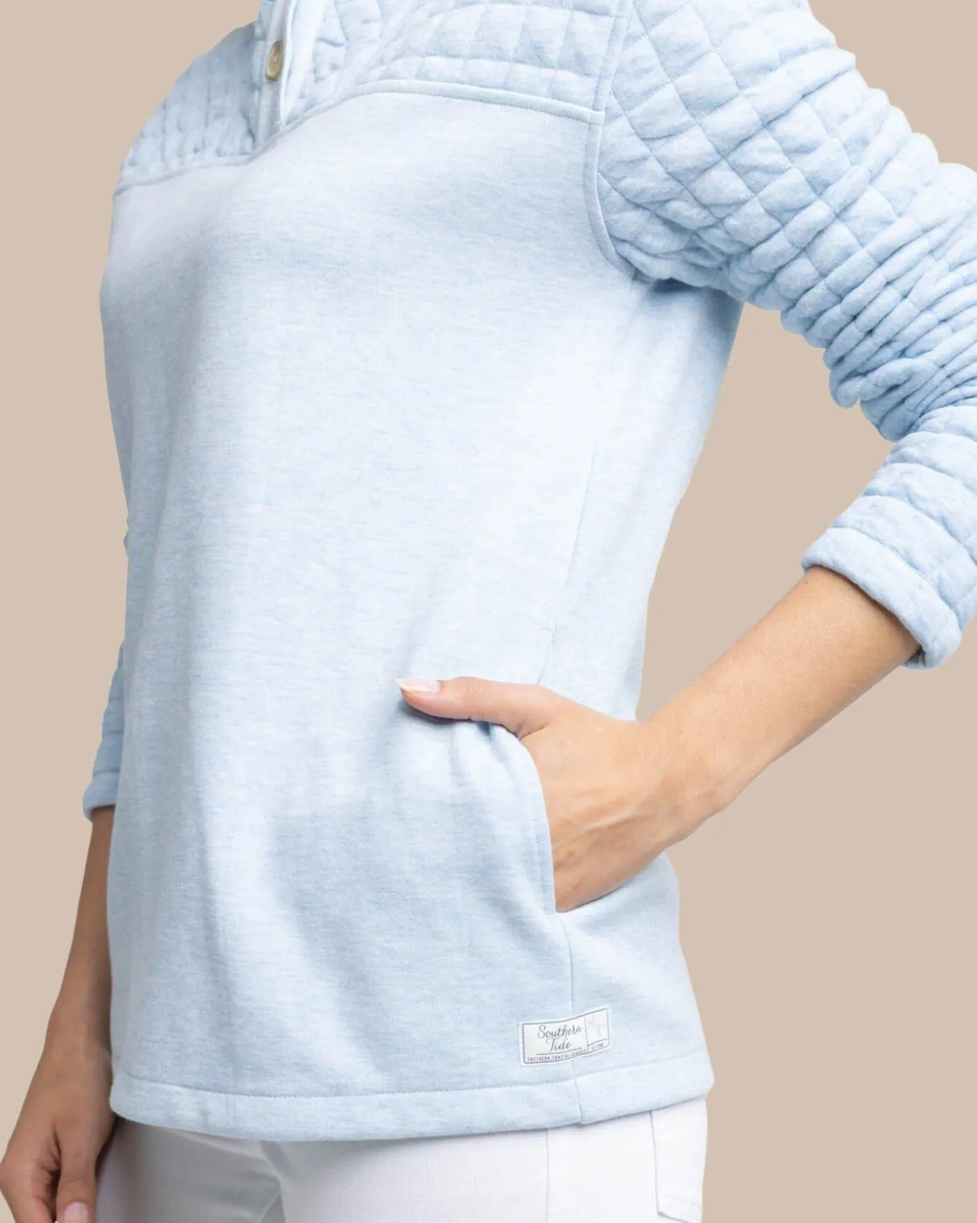 Store Southern Tide Kelsea Quilted Heather Pullover