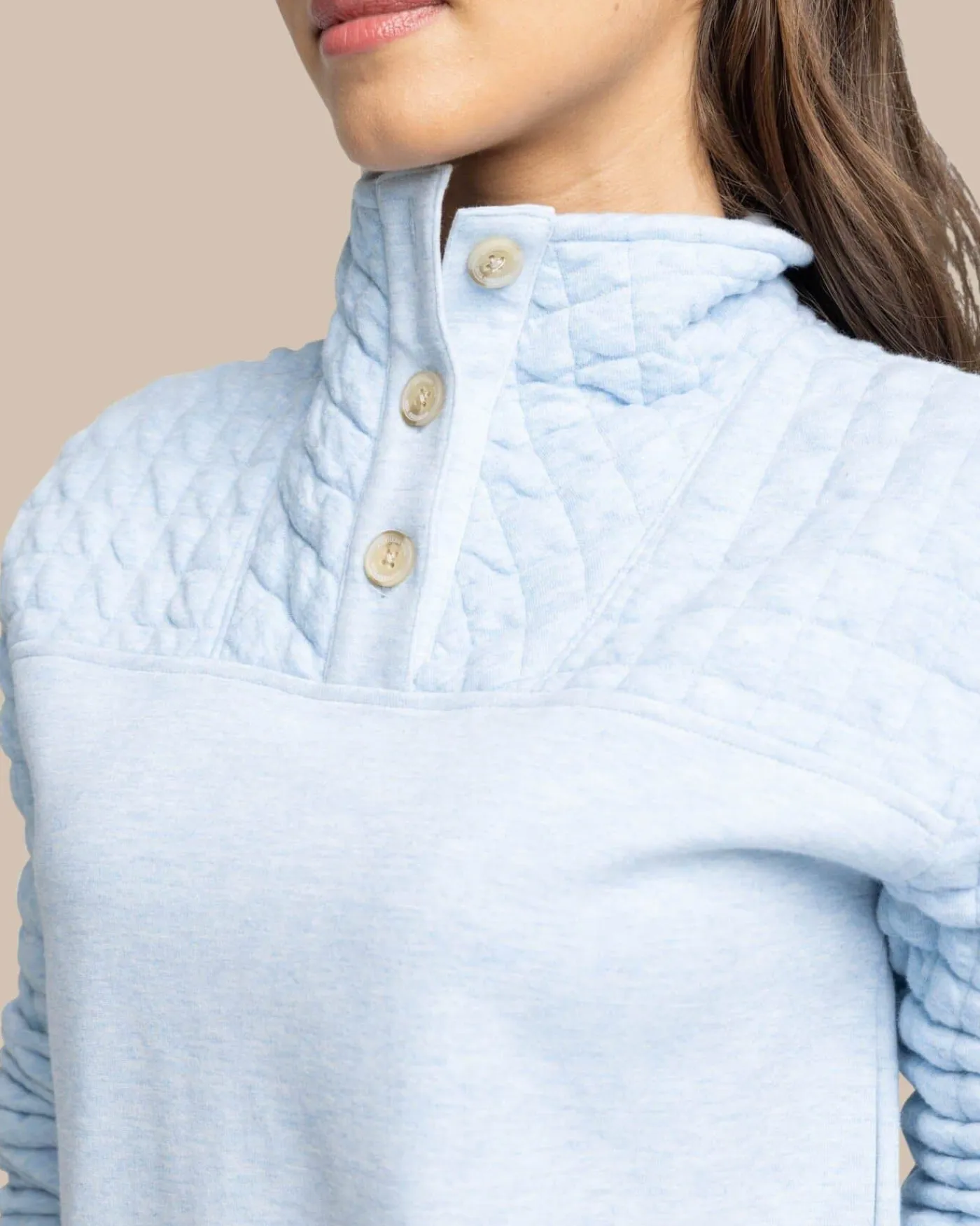 Store Southern Tide Kelsea Quilted Heather Pullover