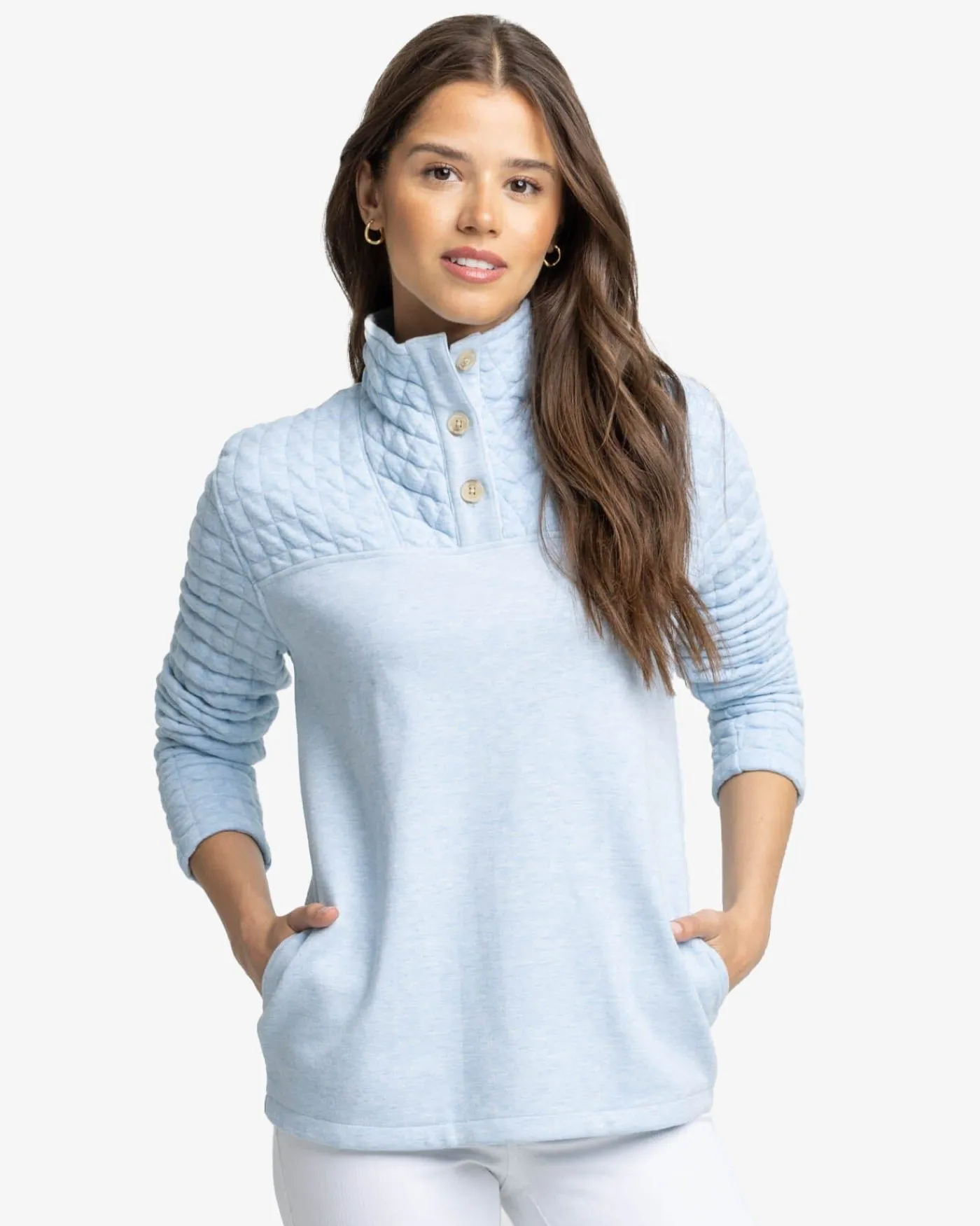 Store Southern Tide Kelsea Quilted Heather Pullover