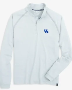 Best Sale Southern Tide Kentucky Wildcats Scuttle Heather Quarter Zip Heather Slate Grey