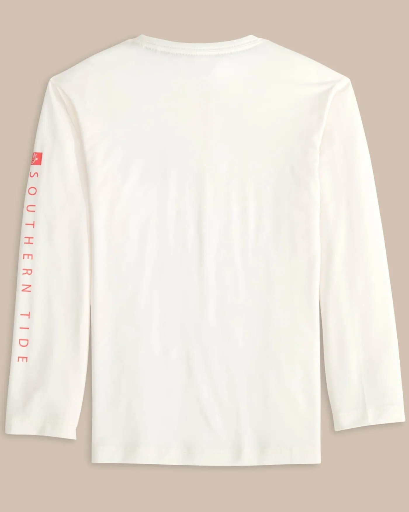 Hot Southern Tide Kids Boxed Chest Performance Long Sleeve T-Shirt Sand White