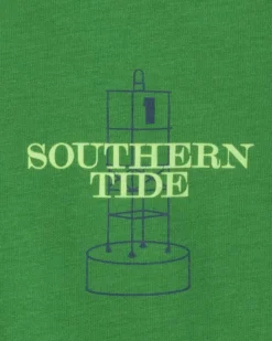 Best Sale Southern Tide Kids Buoy Badge Heather Short Sleeve T-Shirt Heather Foliage Green