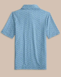 Sale Southern Tide Kids Driver Casual Water Printed Polo Coronet Blue
