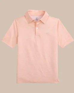 Flash Sale Southern Tide Kids Driver Getting Ziggy With It Printed Polo Apricot Blush Coral