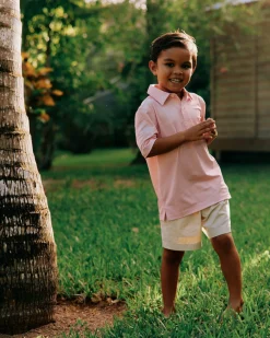 Flash Sale Southern Tide Kids Driver Getting Ziggy With It Printed Polo Apricot Blush Coral